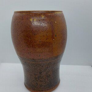 Vintage Rustic Pottery 9" Vase Speckled Texture Stoneware